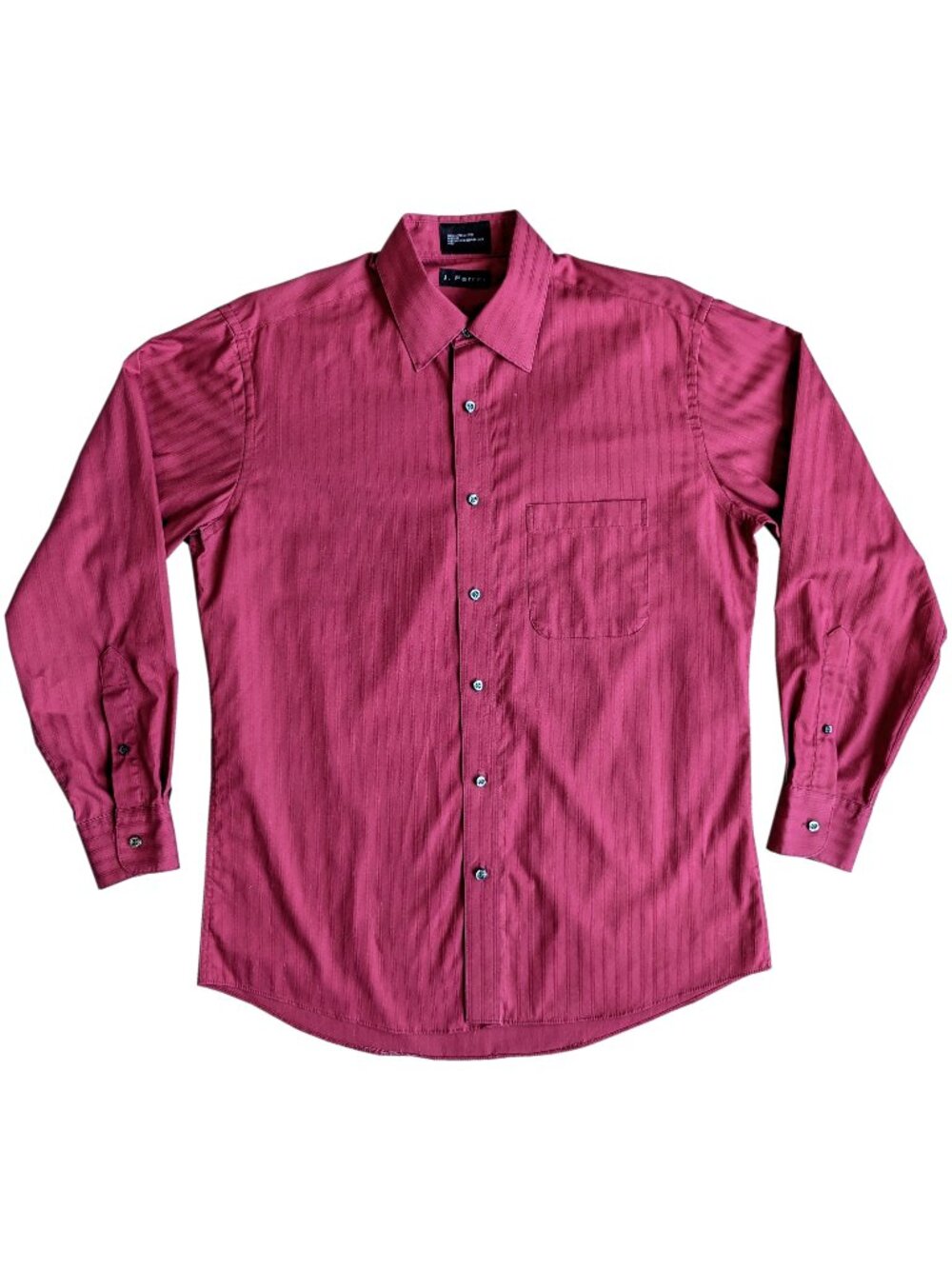 J. Ferrar Men's Modern Fit Red Stripe Dress Shirt | 15.5 / 32-33